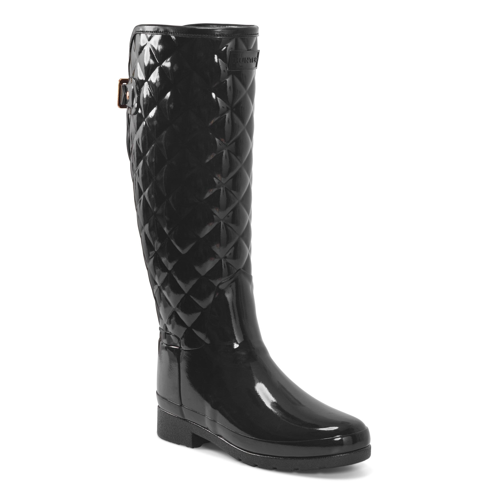 Women's Refined Adjustable Quilted Slim Fit Tall Rain Boots - Image 2