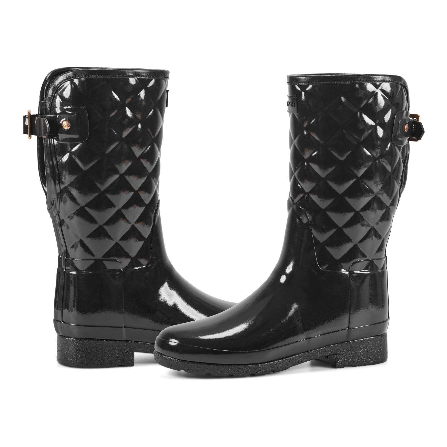 Women's Adjustable Quilted Refined Slim Fit Short Rain Boots - Image 7